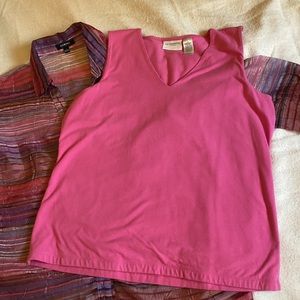 Elementz Sz L Pink/purple Blouse w buttons